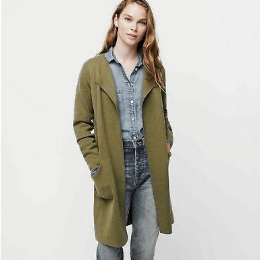 J Crew Juliette collarless sweater blazer coat // Size XL